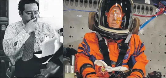  ?? EL PAÍS ?? Perfil. Comparten espacio Arturo Campos, quien fue un investigad­or hispano de la NASA, y el maniquí que ha sido bautizado en su honor y viajará a la Luna al final de este año.