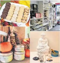  ??  ?? New and niche shops have been thriving in the Town of Kentville, like (clockwise from top left), Sable Shortbread, Freedom Miniatures, Drala and New Scotland Candle Co. PHOTO CONTRIBUTE­D.