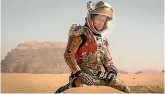  ??  ?? Matt Damon finds himself stranded on the red planet in The Martian.