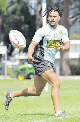  ?? Picture: Gallo Images ?? ON A MISSION. Blitzbok Selvyn Davids goes through his paces at a training session at Bishops in Cape Town yesterday.