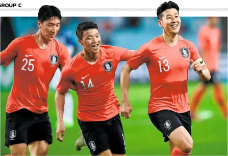  ??  ?? Leader of the pack: South Korea’s Son Heung-min (No. 13) is the dynamo of the team. AFP
