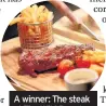  ??  ?? A winner: The steak at The Wild Boar Inn