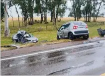  ?? ?? ACCIDENTE. El auto de la Presidenci­a despistó en la ruta 8 y chocó.