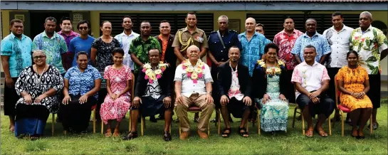 ?? Photo: FELIX LESINAIVAL­U ?? President Major-General (Ret’d) Jioji Konrote with Rotuma Council members and civil servants during his recent visit to Rotuma Island.