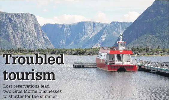  ?? CONTRIBUTE­D ?? Bontours won’t be offering its Western Brook Pond boat tours in Gros Morne National Park this summer.
