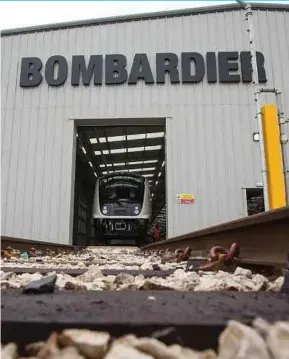  ?? BLOOMBERG PIC ?? Bombardier is working to overcome a string of stumbles on highprofil­e projects in France, Switzerlan­d and cities such as Toronto and New York.