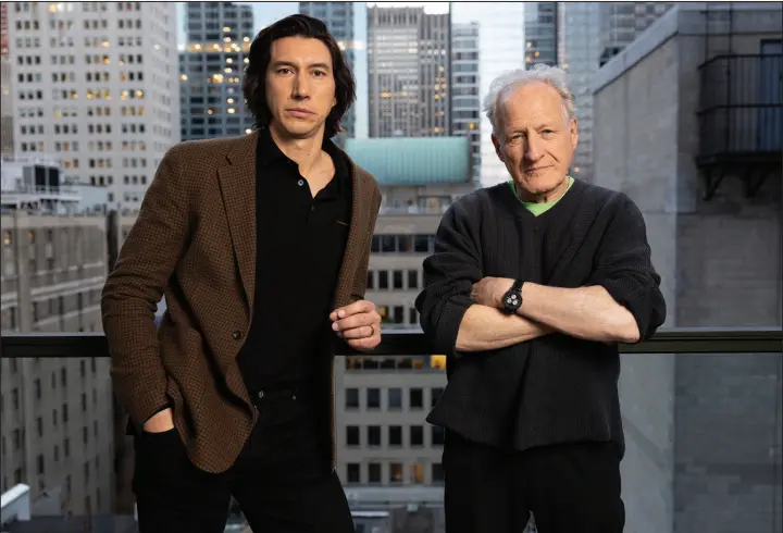  ?? MATT LICARI / INVISION / ASSOCIATED PRESS FILE (2023) ?? Adam Driver, left, and director Michael Mann, pose for a portrait to promote “Ferrari” on Oct. 12 in New York.