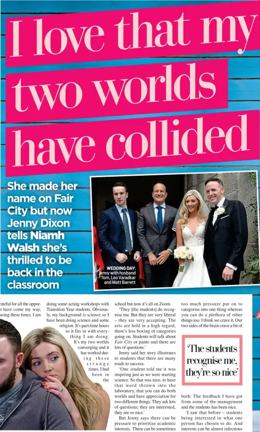  ??  ?? WEDDING DAY: Jenny with husband Tom, Leo Varadkar and Matt Barrett