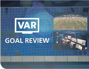  ??  ?? VAR is currently being used at the FIFA Club World Cup in the United Arab Emirates