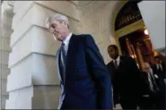  ?? ANDREW HARNIK — THE ASSOCIATED PRESS FILE ?? In this file photo, former FBI Director Robert Mueller, the special counsel probing Russian interferen­ce in the 2016 election, departs Capitol Hill following a closed door meeting in Washington.
