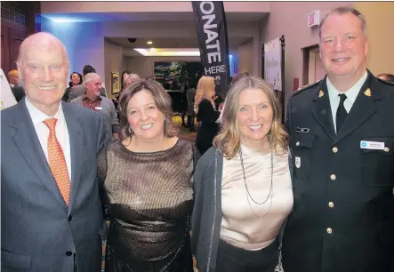  ?? PHOTOS: BILL BROOKS ?? Pictured, from left, at the 2018 CUPS Moonlight Gala held March 21 at the Hyatt Regency are invaluable CUPS supporter Calaway Park’s Gordon Dixon, CUPS’ Carlene Donnelly, Marion Dixon and CUPS board chair Michael Lang.