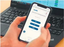  ?? FOTO: IMATIS ?? SELVRAPPOR­TERING: Imatis sin app som hvor pasienter kan selvrappor­tere.