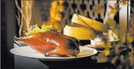  ??  ?? Peking Duck is on the Lunar New Year menu at Hakkasan at MGM Grand.