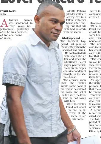  ?? Photo: Kelera Sovasiga ?? Alipate Tubuna after his sentencing at the Suva High Court on June 5, 2020.