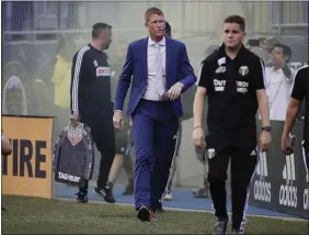  ?? MATT ROURKE - THE ASSOCIATED PRESS ?? Union head coach Jim Curtin, seen before a home game against Portland last May, enters his sixth season with one of the best teams, on paper, in the Eastern Conference.