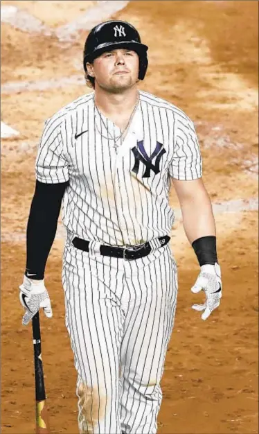  ?? AP ?? Luke Voit will have knee surgery for torn meniscus, and while timetable is unclear, Yankee manager Aaron Boone says he expects him back earlier than June.