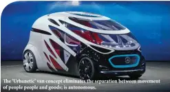  ??  ?? The ‘Urbanetic’ van concept eliminates the separation between movement of people people and goods; is autonomous.