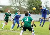  ??  ?? CLOSE CALL: Mekhail McLaughin’s header