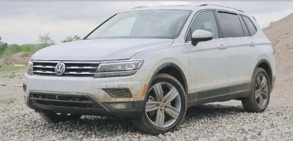  ?? JIL MCINTOSH/DRIVING ?? The 2018 Volkswagen Tiguan has been outfitted with a 2.0-litre turbocharg­ed engine aimed to beef up power and reduce gas consumptio­n, replacing its diesel model.