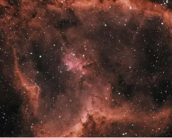  ??  ?? ▲ ...and after: the final image of the Heart Nebula, IC 1805, enhanced by using Photoshop’s mask features