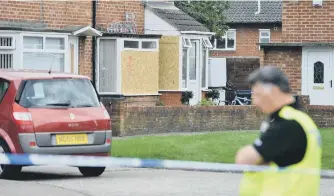  ??  ?? Police in Craigshaw Square after a shot was fired at a house in September 2016.