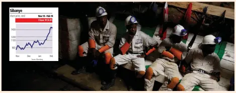  ?? HUTCHINGS Reuters | MIKE ?? MINERS take a break in a waiting area deep undergroun­d at Sibanye Gold’s Masimthemb­e shaft in Westonaria. Sibanye has given notice that almost 7 000 jobs are on the line.