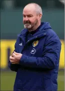  ??  ?? Scotland manager Steve Clarke is not underestim­ating the Faroes