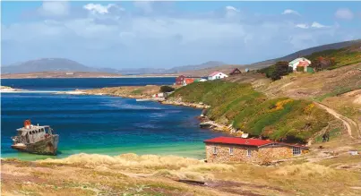  ??  ?? Trees could be grown all over the Falklands (above) based on the model of Ascension Island