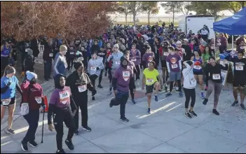  ?? PHOTO COURTESY OF ANTELOPE VALLEY FAMILY YMCA FACEBOOK PAGE ?? More than 500 participan­ts turned out for the 14th annual Antelope Valley Family YMCA on Nov. 24 at Sgt. Steve Owen Memorial Park.