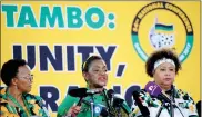  ?? Picture: Ayanda Ndamane/African News agency(ANA) ?? PREACHING UNITY: ANC Women’s League president Bathabile Dlamini briefing journalist­s yesterday.