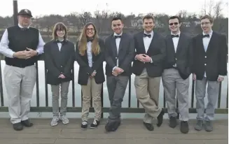  ??  ?? Coach Dave Naser and RCHS Scholastic Bowl team members Lauren Petty, Serenity Cortez, Gus Garcia, Jacob Sheffield (captain), Bryce Jones and Alec Petty