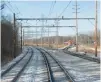  ?? KYLE TELECHAN/POST-TRIBUNE ?? A new South Shore double track area is seen in Porter during a demonstrat­ion run on March 19. The commuter line is closing its last two ticket windows on April 26.