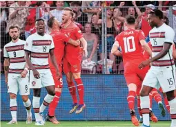  ?? ?? SORPRESA. Portugal dejó escapar el primer lugar del grupo en la Uefa Nations League tras ser derrotado por Suiza por la mínima.