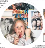  ??  ?? Superstar singer Adele at 10 with Spice Girls posters on her wall, above, and with her idols at the show last week