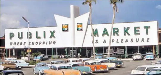  ?? JOSEPH JANNEY STEINMETZ/FLORIDAMEM­ORY.COM ?? A Publix store in Venice, Florida, photograph­ed in July, 1961.