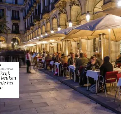  ??  ?? Het terras van een restaurant in Barcelona. Ook al zit je er buiten, er mag vanaf 2020 niet meer worden gerookt.