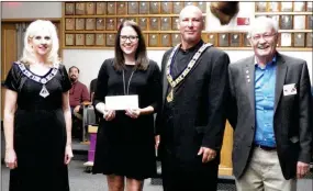  ?? LOANED PHOTO ?? Yuma Elks Lodge 476 presented a check for $1,500 to Arizona’s Children Associatio­n to help with local adoption and foster care. The Elks National Foundation awarded the grant in honor of the 150th anniversar­y of the founding of the Elks. From left are...