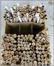  ?? PAM BAXTER - MEDIANEWS GROUP ?? Some Mason bee nesting tubes.