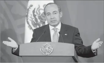  ??  ?? ‘In any case, I think our efforts in the G20, and the efforts of other European countries, are to construct scenarios in which the economic future of Europe isn’t dependent on the Greek case,’ Mexico’s President Felipe Calderon said. ‘This implies more...
