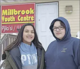  ?? HARRY SULLIVAN/ TC MEDIA ?? Marrisa Brooks, at left, and Celeste Sylliboy are members of the Millbrook Youth Centre who are involved with an online video project aimed at assisting Indigenous youth who may be contemplat­ing suicide.