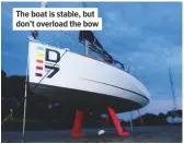  ??  ?? The boat is stable, but don’t overload the bow