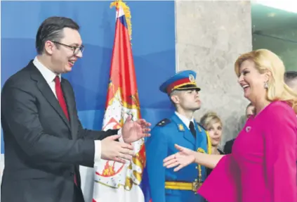  ??  ?? Aleksandar Vučić i Kolinda Grabar-Kitarović: novi kamen spoticanja između Srbije i Hrvatske