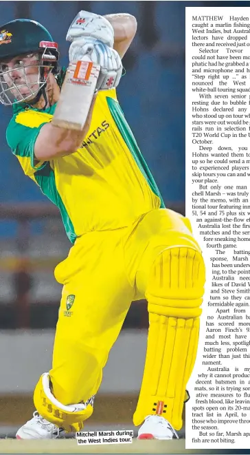  ??  ?? Mitchell Marsh during the West Indies tour.