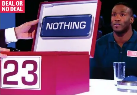  ??  ?? Eyes on the prize: Toby Olubi won £12,000 after outsmartin­g the banker
