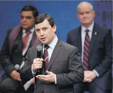  ?? CODIE MCLACHLAN / THE CANADIAN PRESS ?? Michael Chong is proposing to ditch some existing subsidy and regulation programs in favour of a federal carbon tax.