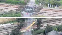  ??  ?? Shaws level crossing at Sutch Lane, Burscough (top) and Crabtree level crossing at Crabtree Lane, Burscough