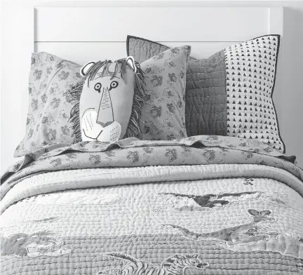  ?? LAND OF NOD VIA THE ASSOCIATED PRESS ?? Land of Nod’s Tawny Scrawny Lion kids bedding. The company partnered with Little Golden Books to produce a bed and bath collection featuring characters like Tawny Scrawny Lion.