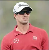  ?? GETTY IMAGES ?? AGONY: Adam Scott of Australia reacts after missing a putt during day two of the Australian Open at Royal Sydney Golf Club yesterday.