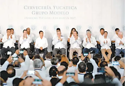  ?? ESPECIAL ?? Además de inaugurar una nueva planta de Grupo Modelo, el mandatario acudió a Puerto Progreso.