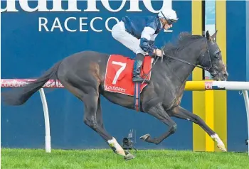  ?? Photo / Quentin Lang ?? James McDonald winning the Herbert Power Stakes (2400m) aboard Yucatan.